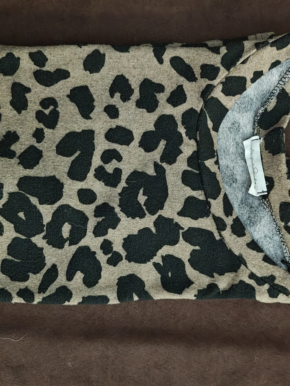Leopard Print Sleeveless Top - Brown/Black Size Medium - Picture 3 of 4
